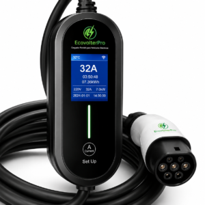 Cargador Portátil Auto Eléctrico Ecovolterpro Regulable 32A 7kw Tipo 2