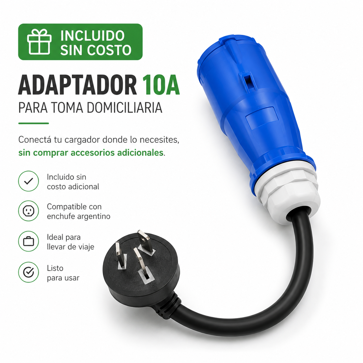 Cargador Portátil Auto Eléctrico Ecovolterpro Regulable 32A 7kw Tipo 2 - Imagen 4