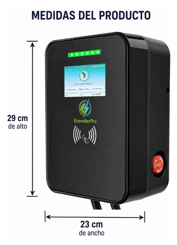 Cargador Wallbox 7.4kW 32A con protocolo OCPP y conector Tipo 2 EcovolterPro
