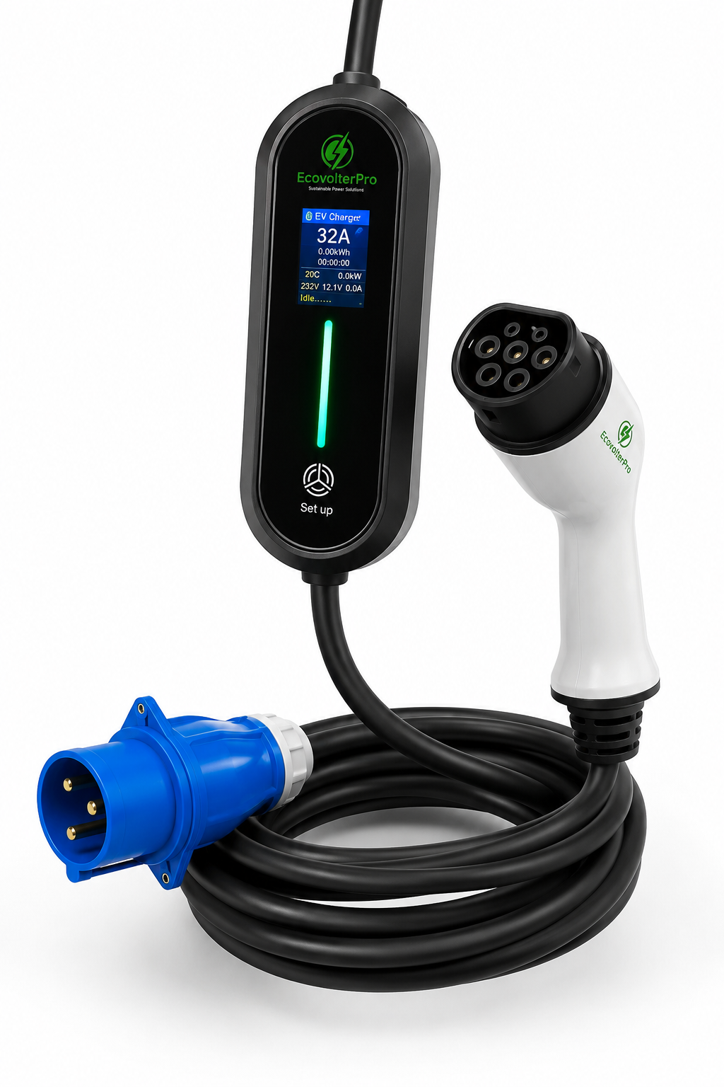 Cargador Portátil Auto Eléctrico Ecovolterpro Regulable 32A 7kw Tipo 2 - Imagen 5
