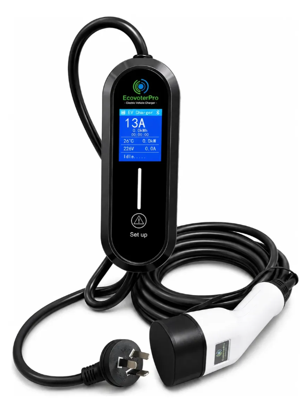 Cargador Portátil Ecovolterpro Auto Eléctrico 13a 2.9kw Tipo 2